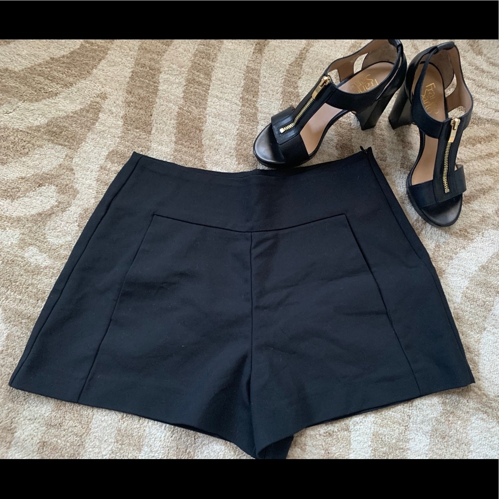 Zara- High waist, black shorts